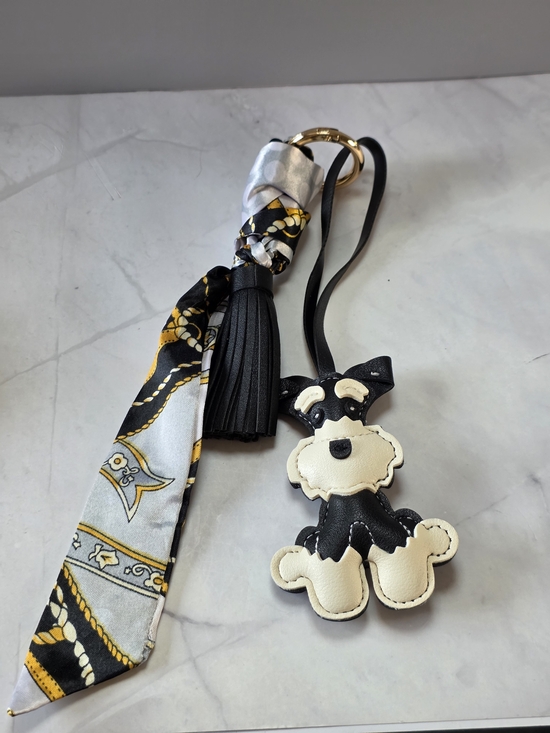 Other - Cute Schnauzer Dog Bag Charm with Tassel & Twilly Scarf | New